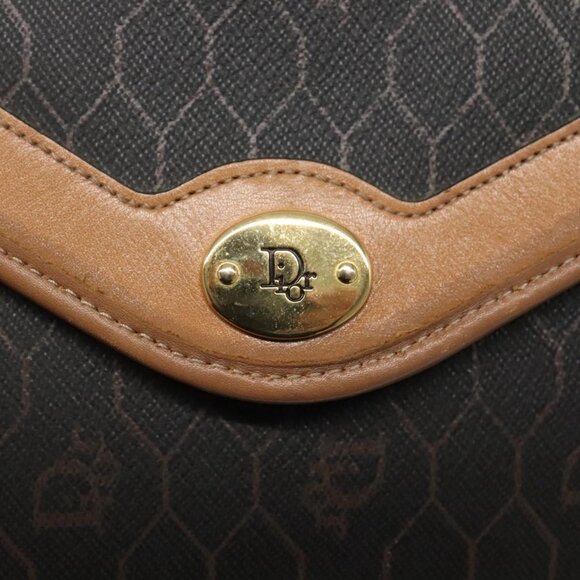 Christian Dior Honeycomb Canvas Shoulder Bag PVC Black - Picture 9 of 16